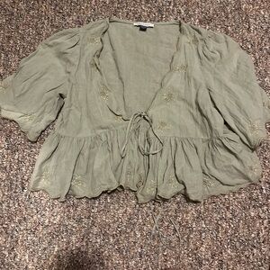 American Eagle Outfitters Sage Green Blouse